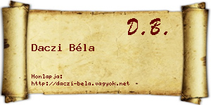 Daczi Béla névjegykártya