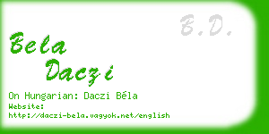 bela daczi business card