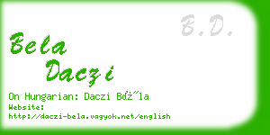 bela daczi business card